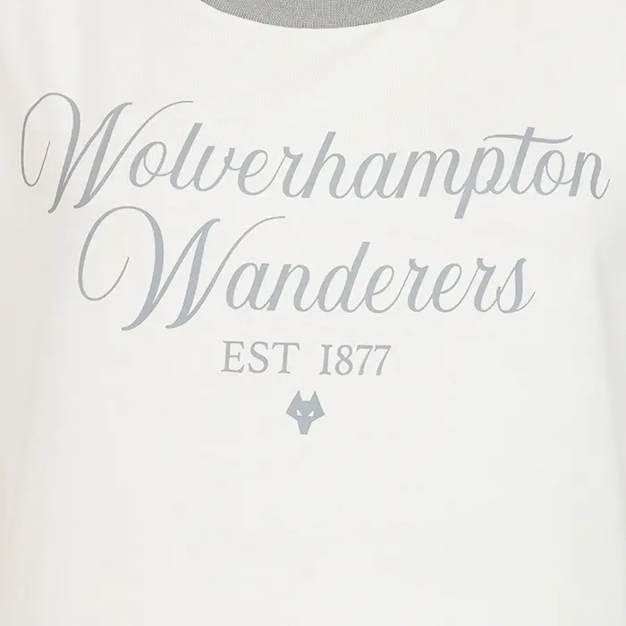 Wolverhampton Wanderers Shop | Pyjama Set – Womens – White/Grey Wolverhampton Wanderers Merchandise